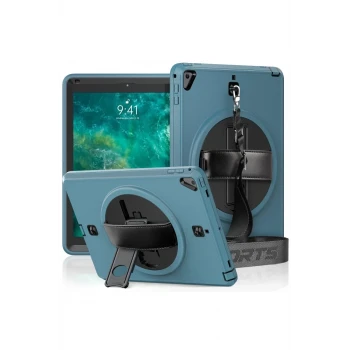 Newface Apple iPad 5 Air 9.7 Kılıf Strap-C Otterbox Tablet Kapak - Mavi