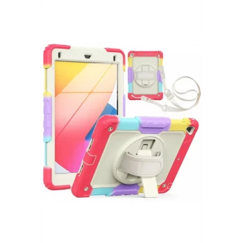 Newface Apple iPad 5 Air 9.7 Kılıf Tablet Rainbow Kapak - Kırmızı