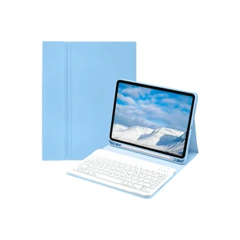 Newface Apple iPad Pro 11 (2022) Kılıf KC01 Smart Klavyeli Tablet Kılıfı - Açık Mavi