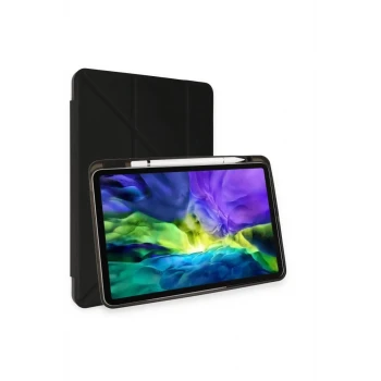 Newface Apple iPad Pro 11 (2024) Kılıf Kalemlikli Mars Tablet Kılıfı - Siyah