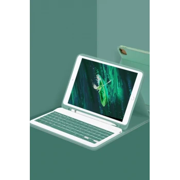 Newface Apple iPad Pro 11 (2024) Kılıf KC01 Smart Klavyeli Tablet Kılıfı - Koyu Yeşil