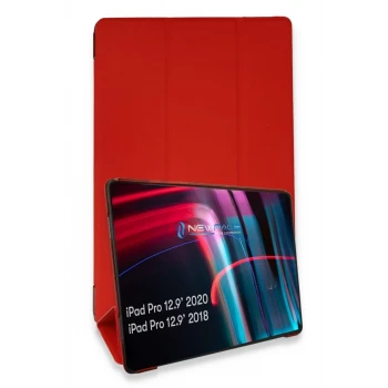 Newface Apple iPad Pro 12.9 (2021) Kılıf Tablet Smart Kılıf - Kırmızı