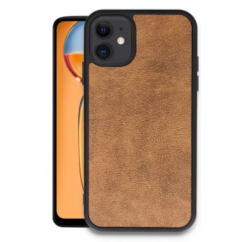 Newface Apple iPhone 11 Kılıf Aras Deri Kapak - Taba