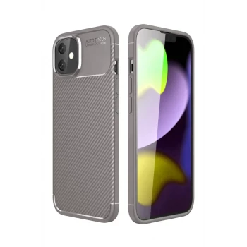 Newface Apple iPhone 11 Kılıf Auto Focus Karbon Kapak - Gri