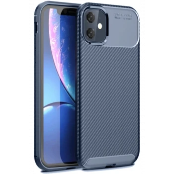 Newface Apple iPhone 11 Kılıf Auto Focus Karbon Kapak - Lacivert