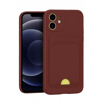 Newface Apple iPhone 11 Kılıf Kelvin Kartvizitli Silikon - Bordo