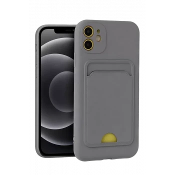 Newface Apple iPhone 11 Kılıf Kelvin Kartvizitli Silikon - Gri