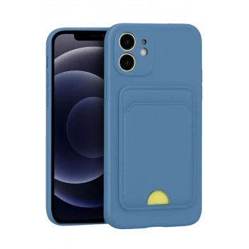 Newface Apple iPhone 11 Kılıf Kelvin Kartvizitli Silikon - Mavi