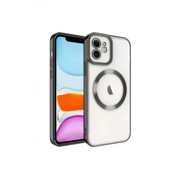 Newface Apple iPhone 11 Kılıf Kross Magneticsafe Kapak - Siyah