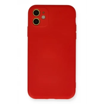 Newface Apple iPhone 11 Kılıf Nano içi Kadife Silikon - Kırmızı