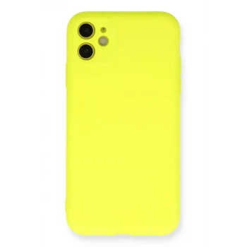 Newface Apple iPhone 11 Kılıf Nano içi Kadife Silikon - Sarı