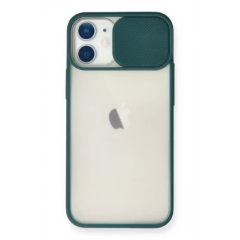 Newface Apple iPhone 11 Kılıf Palm Buzlu Kamera Sürgülü Silikon - Yeşil