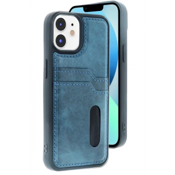 Newface Apple iPhone 11 Kılıf Sara Kartvizitli Deri Kılıf - Lacivert