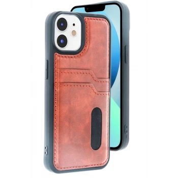 Newface Apple iPhone 11 Kılıf Sara Kartvizitli Deri Kılıf - Taba