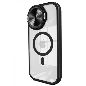 Newface Apple iPhone 11 Kılıf Teleskop Lens Magsafe Silikon Kapak - Siyah