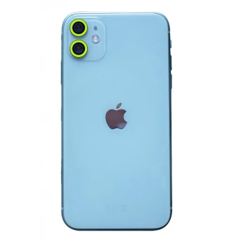 Newface Apple iPhone 11 Neon Fosforlu Kamera Lens - Yeşil