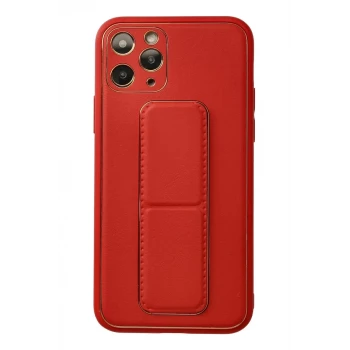 Newface Apple iPhone 11 Pro Kılıf Coco Deri Standlı Kapak - Kırmızı