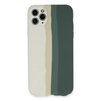 Newface Apple iPhone 11 Pro Kılıf Ebruli Lansman Silikon - Beyaz-Gri