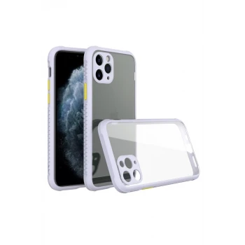 Newface Apple iPhone 11 Pro Kılıf Miami Şeffaf Silikon - Lila