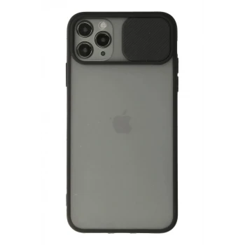 Newface Apple iPhone 11 Pro Kılıf Palm Buzlu Kamera Sürgülü Silikon - Siyah