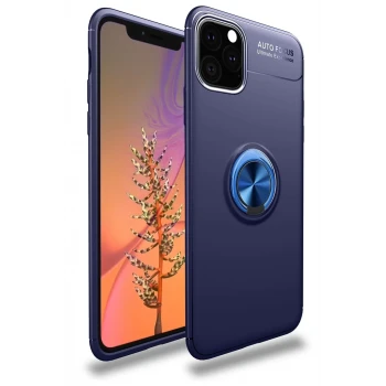 Newface Apple iPhone 11 Pro Kılıf Range Yüzüklü Silikon - Mavi