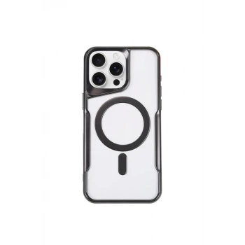 Newface Apple iPhone 11 Pro Max Kılıf Boyi Magsafe Silikon Kapak - Siyah