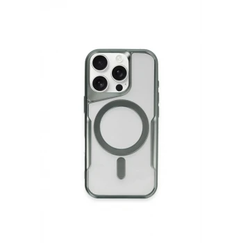 Newface Apple iPhone 11 Pro Max Kılıf Boyi Magsafe Silikon Kapak - Yeşil