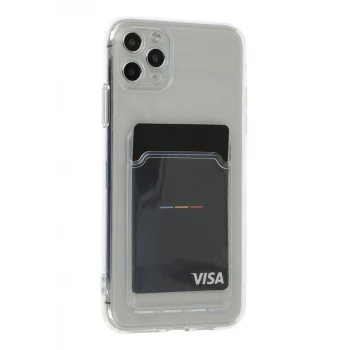 Newface Apple iPhone 11 Pro Max Kılıf Kart Şeffaf Silikon - Şeffaf