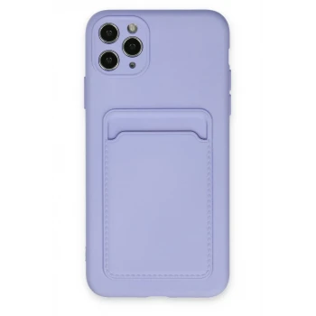 Newface Apple iPhone 11 Pro Max Kılıf Kelvin Kartvizitli Silikon - Lila