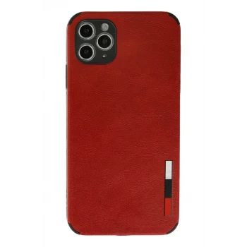 Newface Apple iPhone 11 Pro Max Kılıf Loop Deri Silikon - Kırmızı