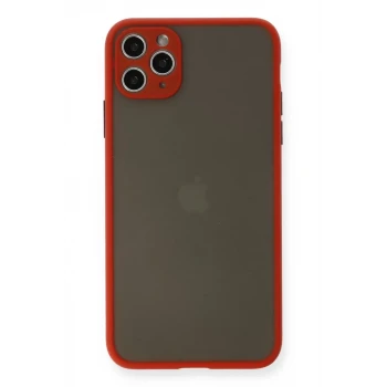 Newface Apple iPhone 11 Pro Max Kılıf Montreal Silikon Kapak - Kırmızı