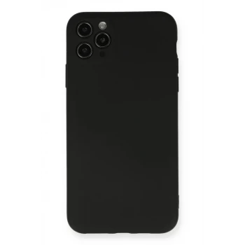 Newface Apple iPhone 11 Pro Max Kılıf Nano içi Kadife Silikon - Siyah