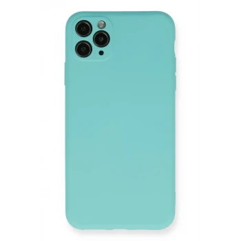 Newface Apple iPhone 11 Pro Max Kılıf Nano içi Kadife Silikon - Turkuaz