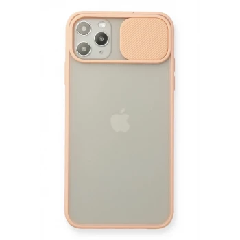 Newface Apple iPhone 11 Pro Max Kılıf Palm Buzlu Kamera Sürgülü Silikon - Pembe