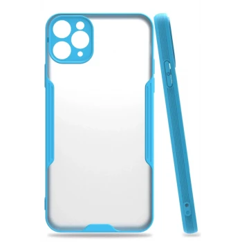 Newface Apple iPhone 11 Pro Max Kılıf Platin Silikon - Mavi