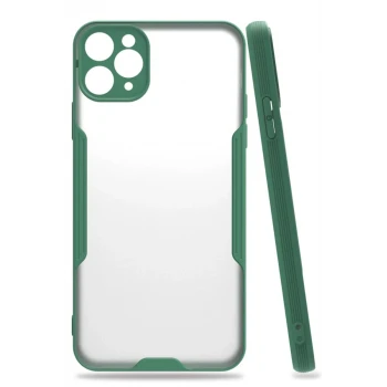 Newface Apple iPhone 11 Pro Max Kılıf Platin Silikon - Yeşil