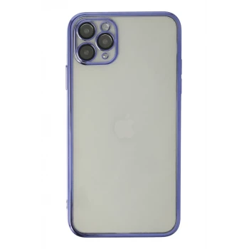 Newface Apple iPhone 11 Pro Max Kılıf Razer Lensli Silikon - Mor