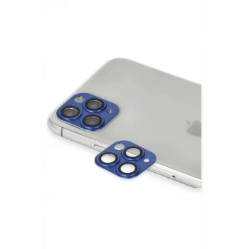 Newface Apple iPhone 11 Pro Max Pers Alüminyum Kamera Lens - Lacivert