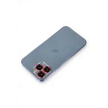 Newface Apple iPhone 11 Pro Metal Kamera Lens Koruma Cam - Kırmızı