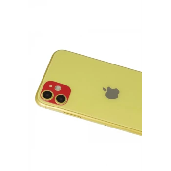 Newface Apple iPhone 11 Rainbow Kamera Lens Koruma Cam - Kırmızı
