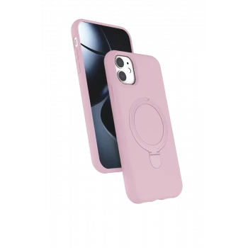 Newface Apple iPhone 11 Regal Magsafe Standlı Kapak - Açık Pembe