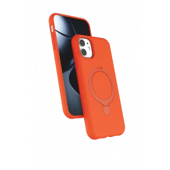 Newface Apple iPhone 11 Regal Magsafe Standlı Kapak - Turuncu