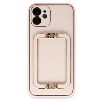Newface Apple iPhone 12 Kılıf Coco Elit Kapak - Pudra
