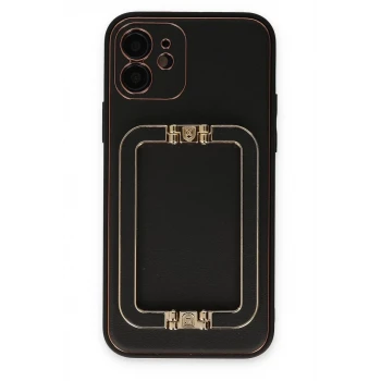 Newface Apple iPhone 12 Kılıf Coco Elit Kapak - Siyah