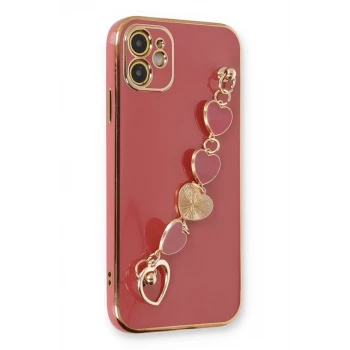Newface Apple iPhone 12 Kılıf Esila Silikon - Kırmızı