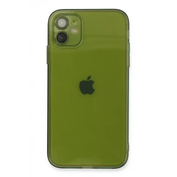 Newface Apple iPhone 12 Kılıf Fly Lens Silikon - Yeşil