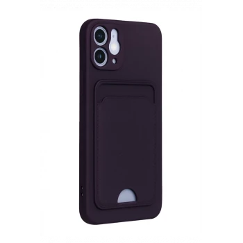 Newface Apple iPhone 12 Kılıf Kelvin Kartvizitli Silikon - Derin Mor