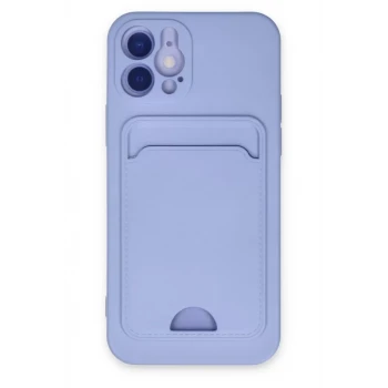 Newface Apple iPhone 12 Kılıf Kelvin Kartvizitli Silikon - Lila