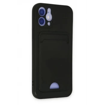 Newface Apple iPhone 12 Kılıf Kelvin Kartvizitli Silikon - Siyah
