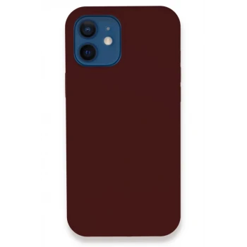 Newface Apple iPhone 12 Kılıf Lansman Legant Silikon - Bordo